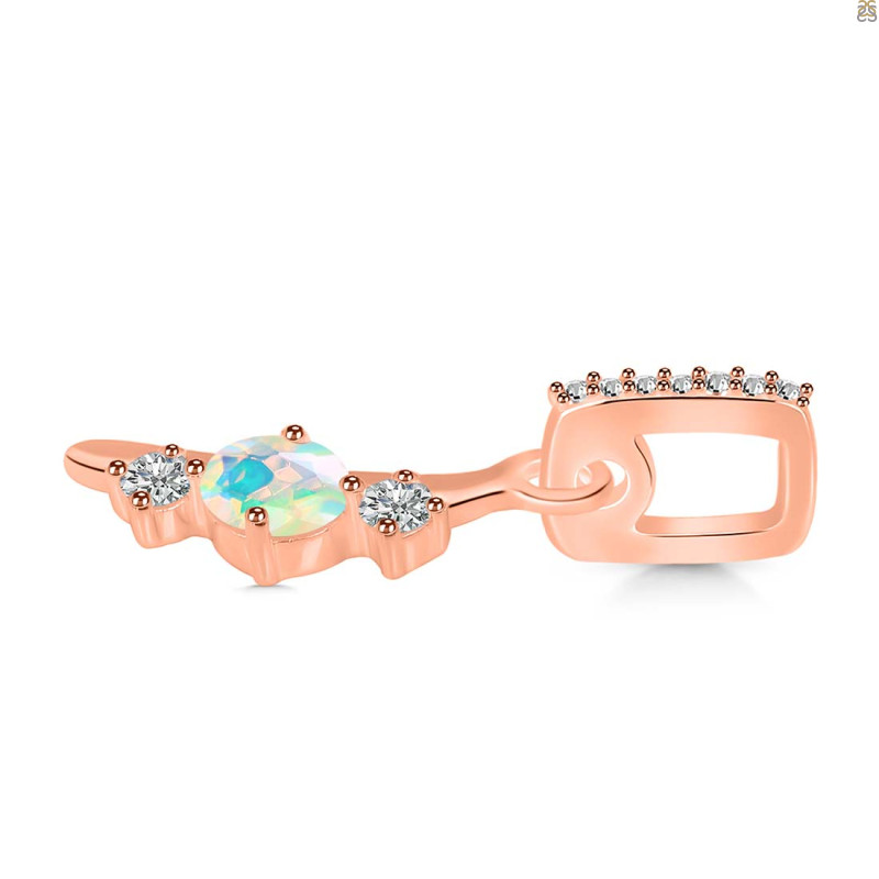 Opal & White Topaz Alphabet I Pendant OPL-RDA-87.