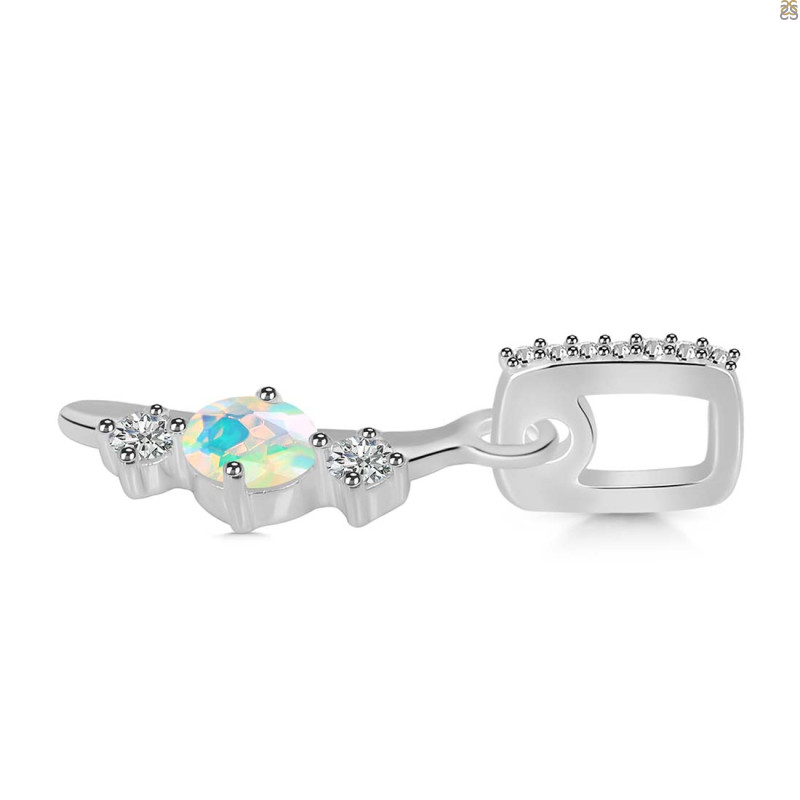 Opal & White Topaz Alphabet I Pendant