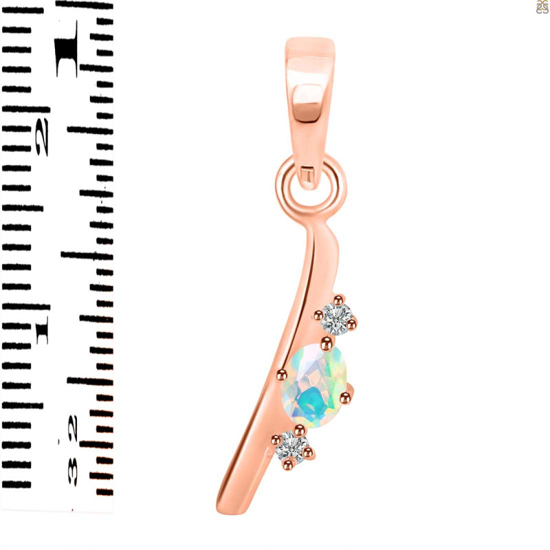Opal & White Topaz Alphabet I Pendant OPL-RDA-9.