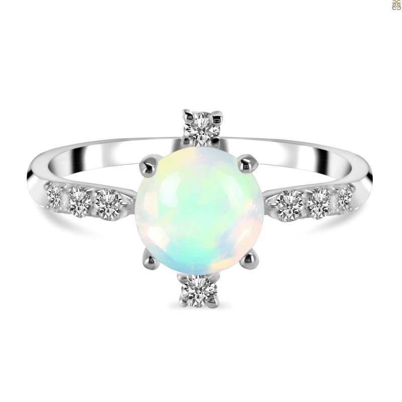 Opal & White Topaz Ring OPL-RDR-1621.