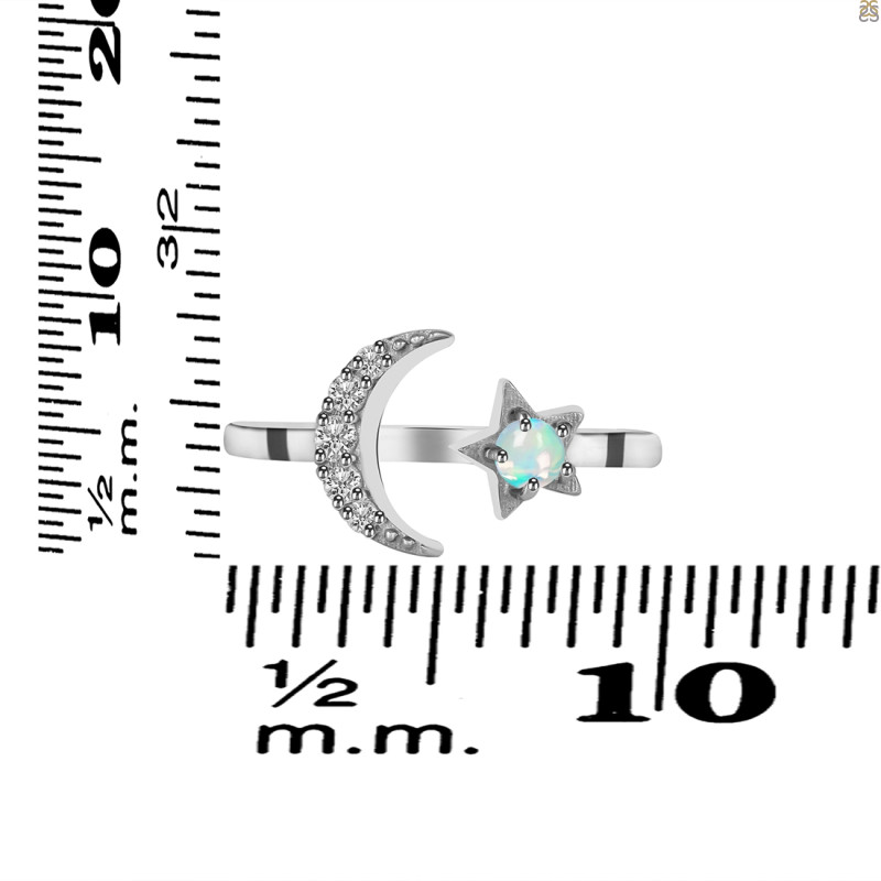 Opal & White Topaz Ring OPL-RDR-1753.
