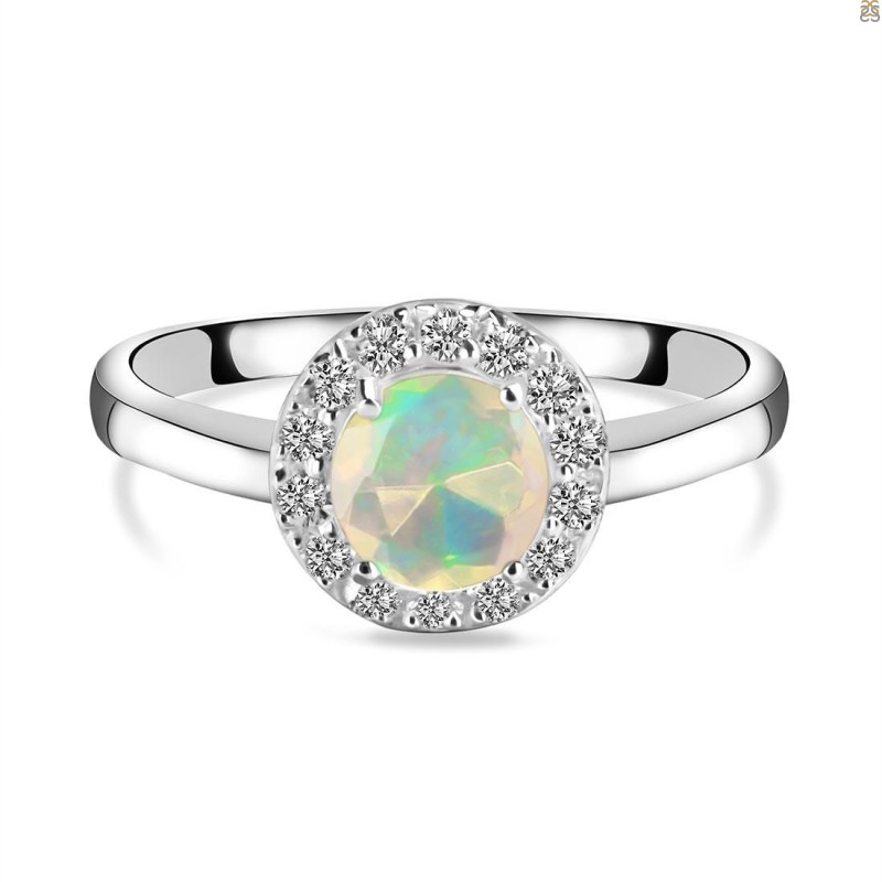 Opal & White Topaz Ring OPL-RDR-1768.