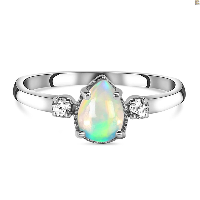 Opal & White Topaz Ring OPL-RDR-1772.