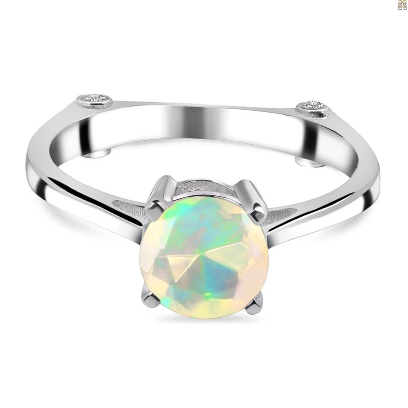 Opal & White Topaz Ring OPL-RDR-1786.