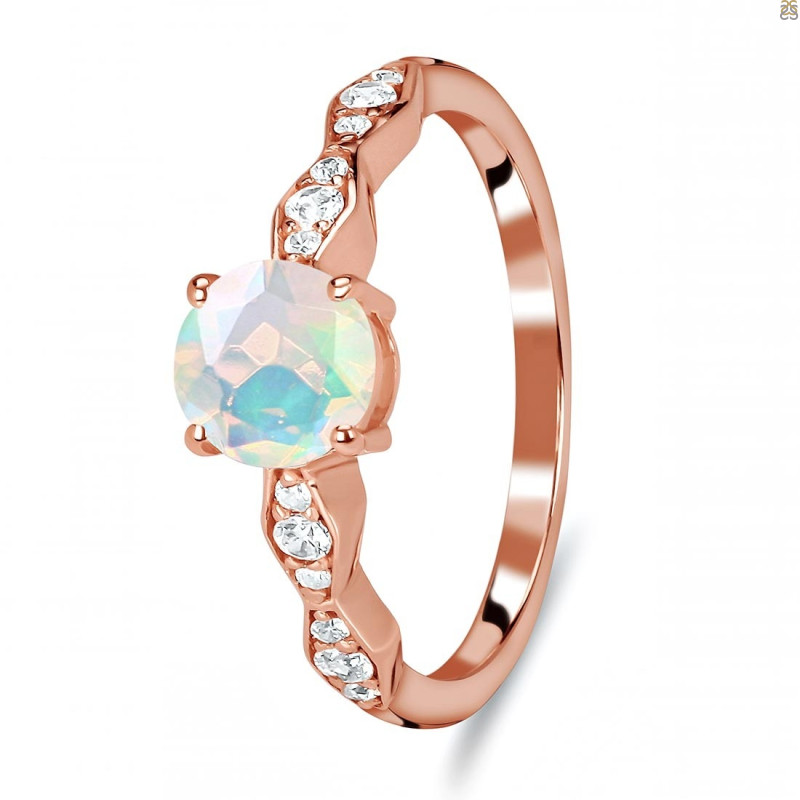 Opal & White Topaz Ring OPL-RDR-2288.