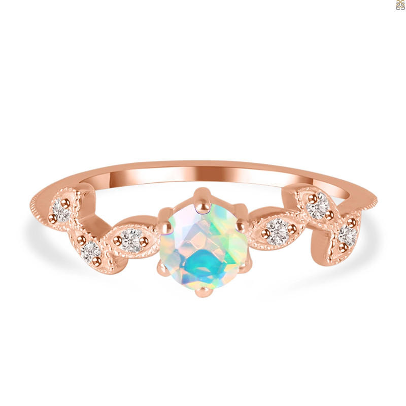 OPAL & White Topaz Ring OPL-RDR-2981.