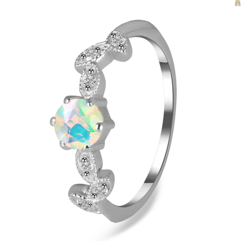 OPAL & White Topaz Ring