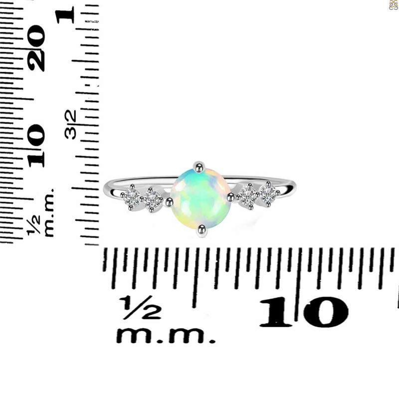 Opal & White Topaz Ring OPL-RDR-3166.