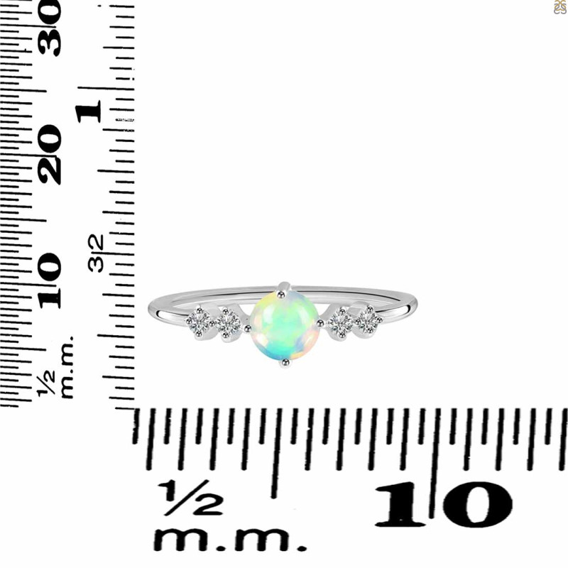 Opal & White Topaz Ring OPL-RDR-3167.