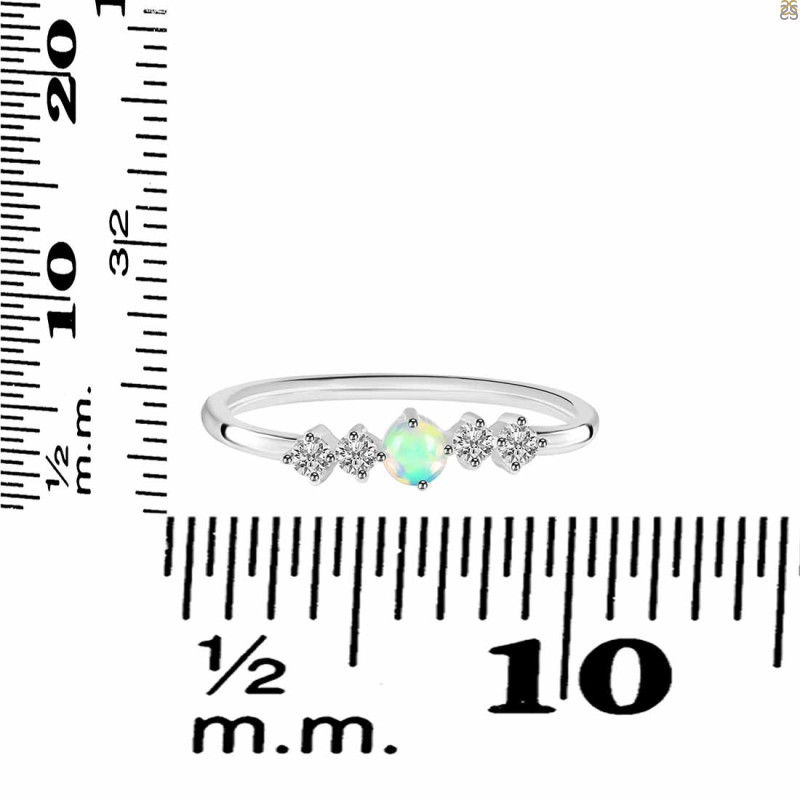 Opal & White Topaz Ring OPL-RDR-3190.