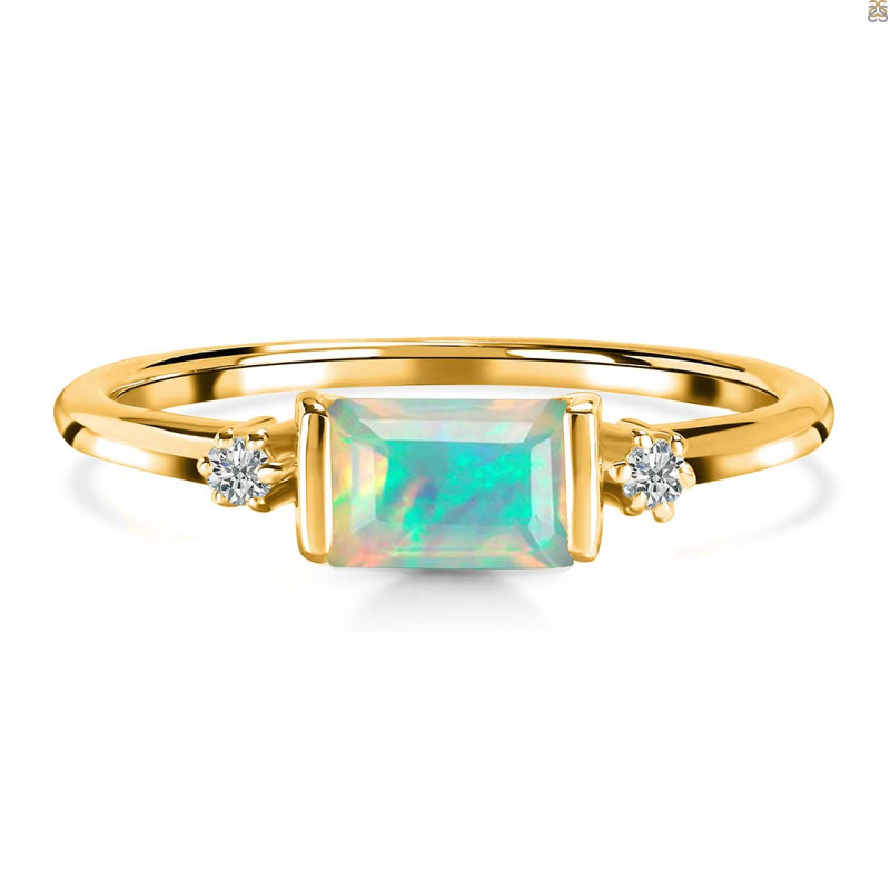 Opal & White Topaz Ring OPL-RR-135.