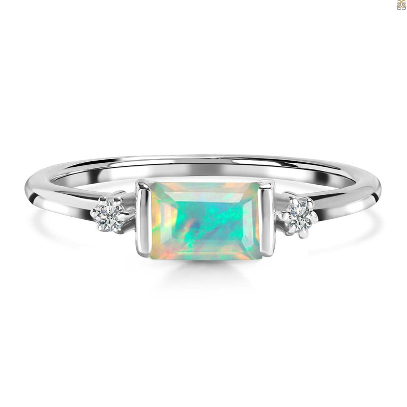 Opal & White Topaz Ring OPL-RR-135.