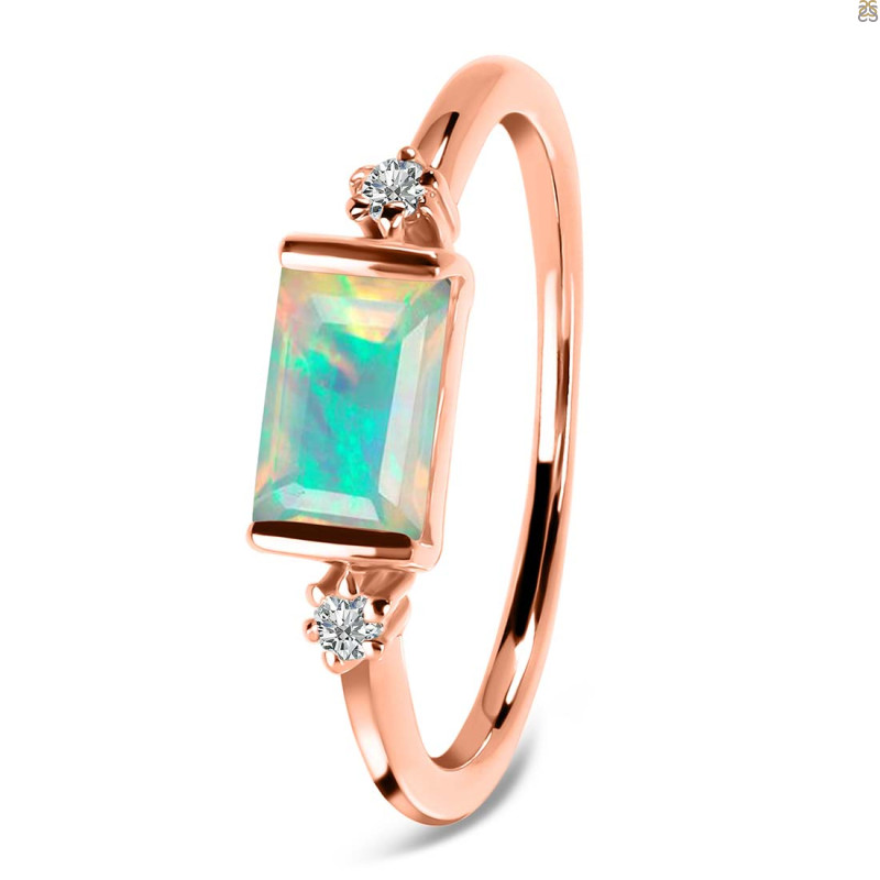 Opal & White Topaz Ring OPL-RR-135.