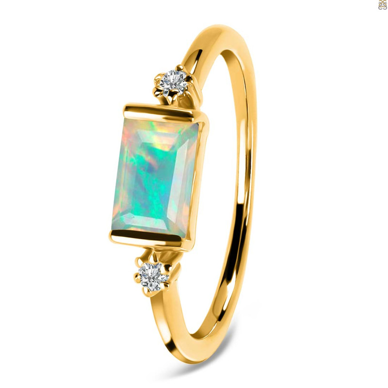 Opal & White Topaz Ring OPL-RR-135.