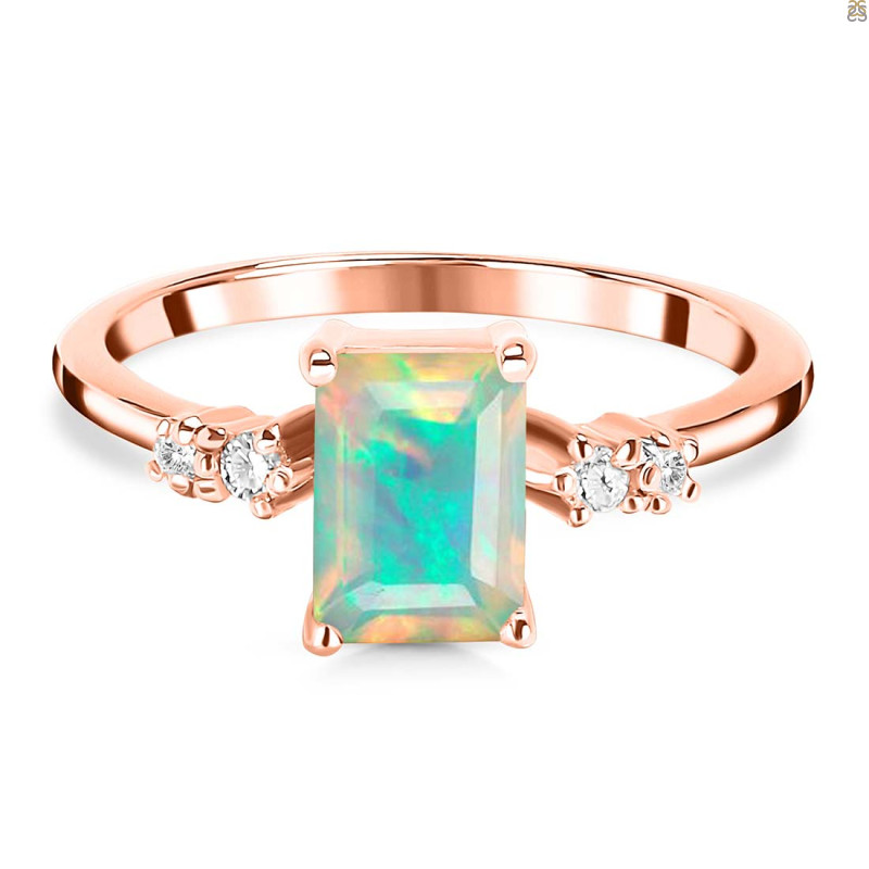 Opal & White Topaz Ring OPL-RR-139.