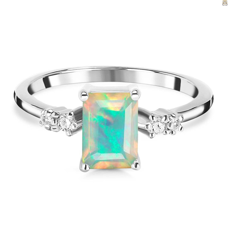 Opal & White Topaz Ring OPL-RR-139.
