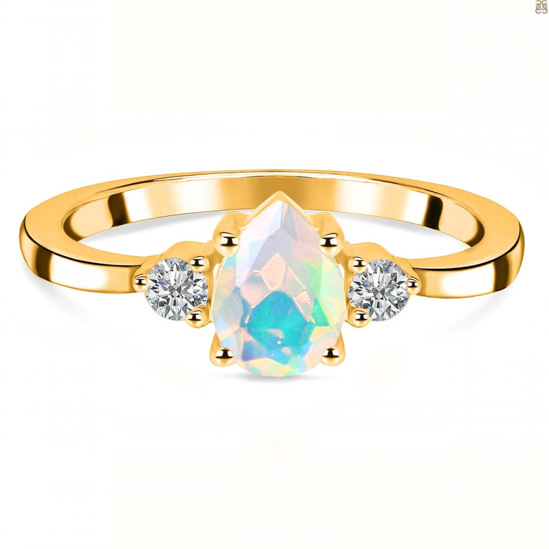 Opal & White Topaz Ring OPL-RR-335.