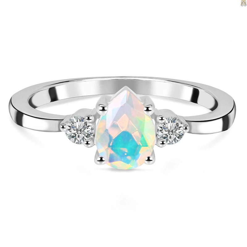 Opal & White Topaz Ring OPL-RR-335.