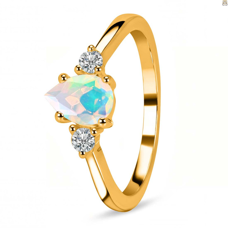 Opal & White Topaz Ring OPL-RR-335.