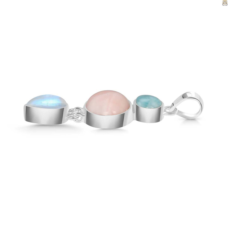 Pink Opal/Larimar/Moonstone Pendant-2SP PKO-1-108