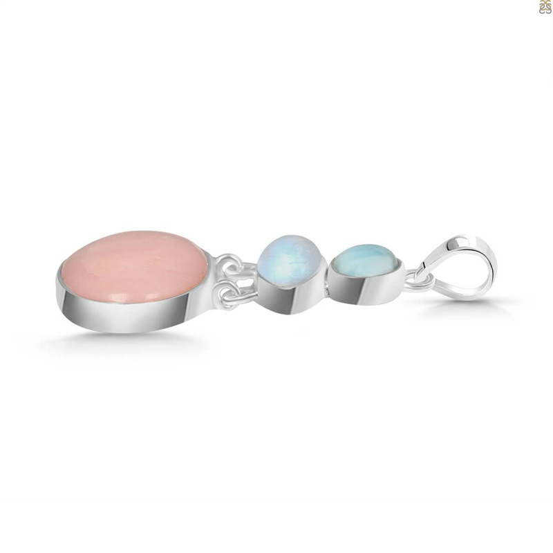 Pink Opal/Larimar/Moonstone Pendant-2SP PKO-1-109