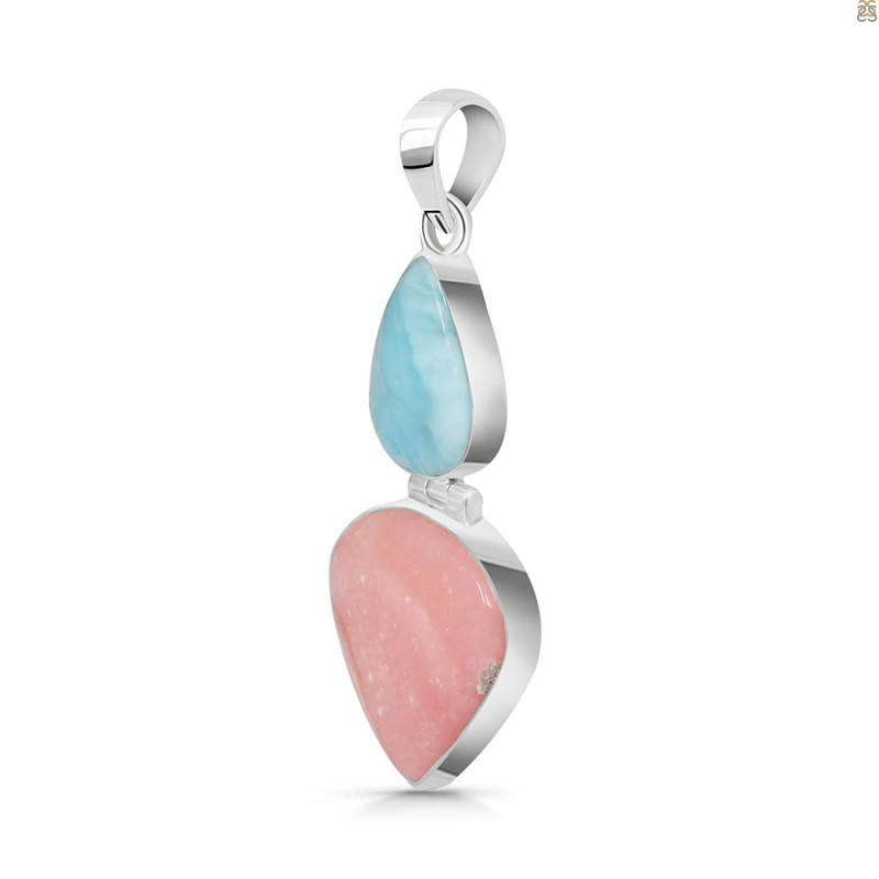 Pink Opal/Larimar Pendant-2SP
