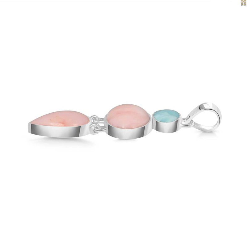 Pink Opal/Larimar Pendant-2SP PKO-1-75