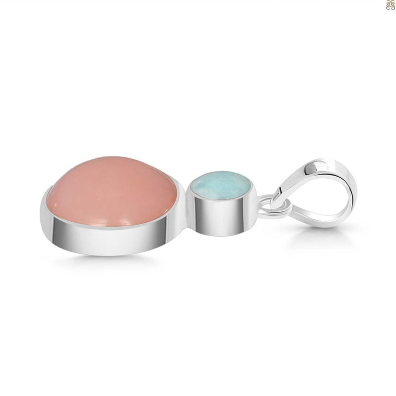 Pink Opal/Larimar Pendant-2SP PKO-1-87