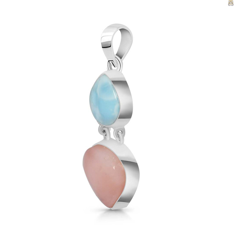Pink Opal/Larimar Pendant-2SP