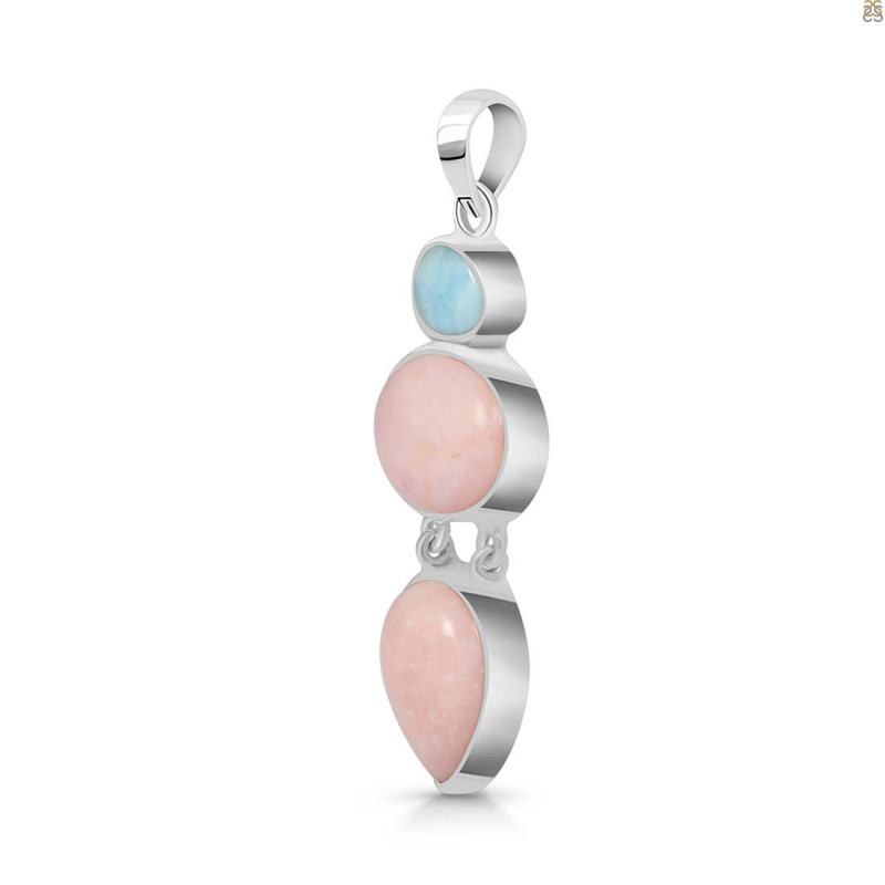 Pink Opal/Larimar Pendant-2SP PKO-1-90
