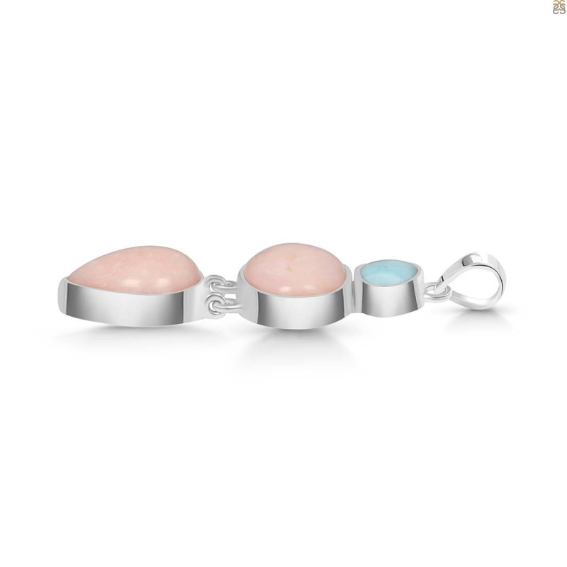 Pink Opal/Larimar Pendant-2SP PKO-1-90