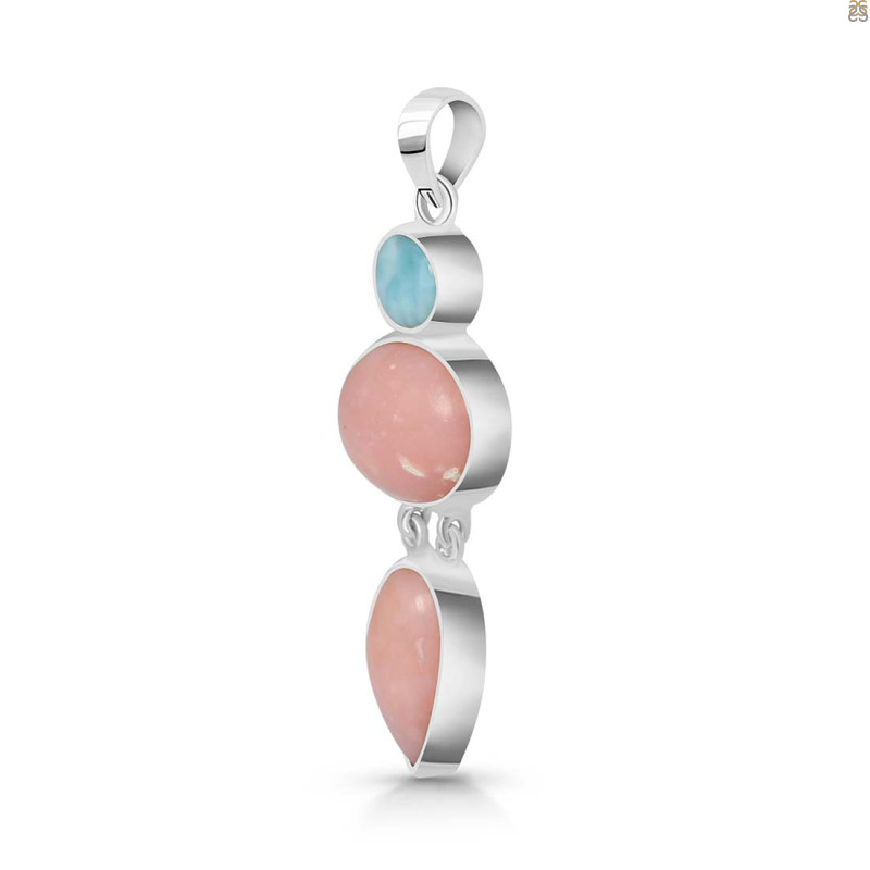 Pink Opal/Larimar Pendant-2SP