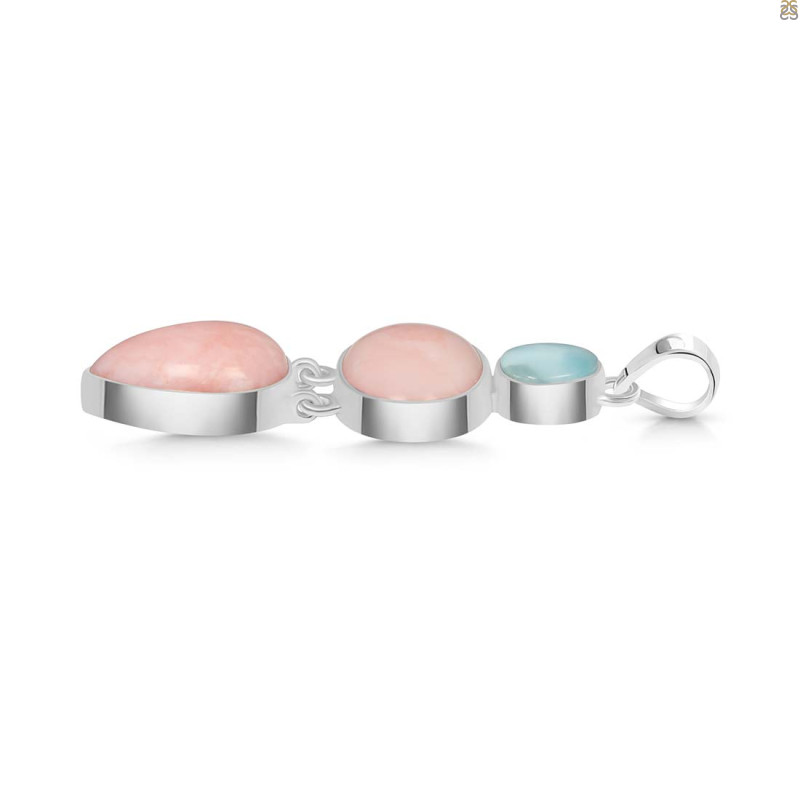 Pink Opal/Larimar Pendant-2SP PKO-1-92