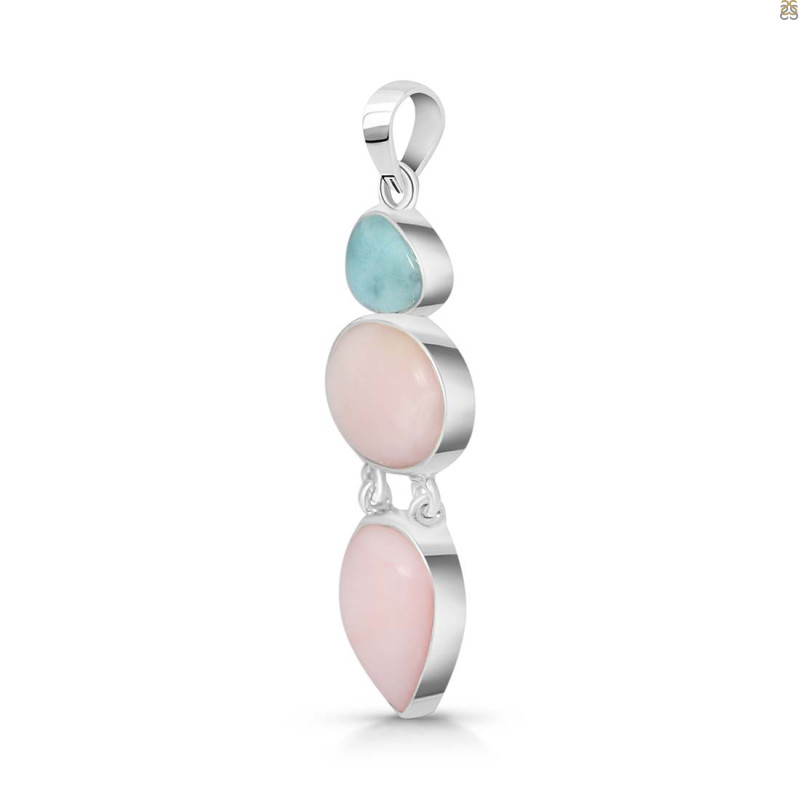 Pink Opal/Larimar Pendant-2SP