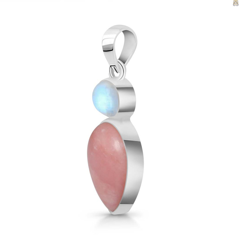 Pink Opal/Moonstone Pendant-2SP