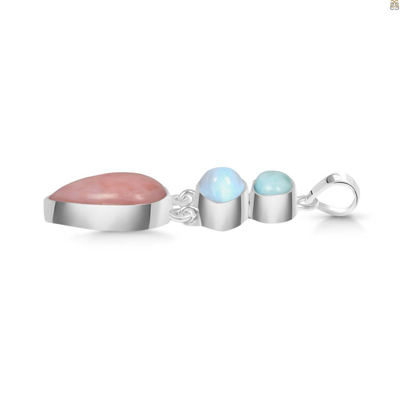Pink Opal/Larimar/Moonstone Pendant-2SP PKO-1-98