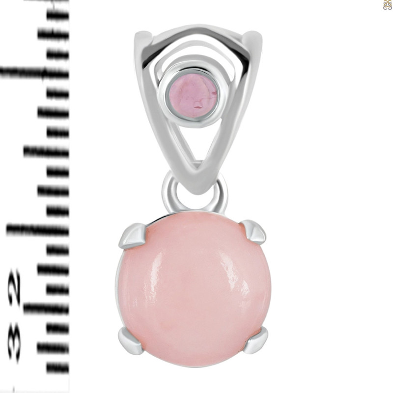 Pink Opal & Tourmaline Pendant PKO-RDP-557-TRM-V-LOOP.