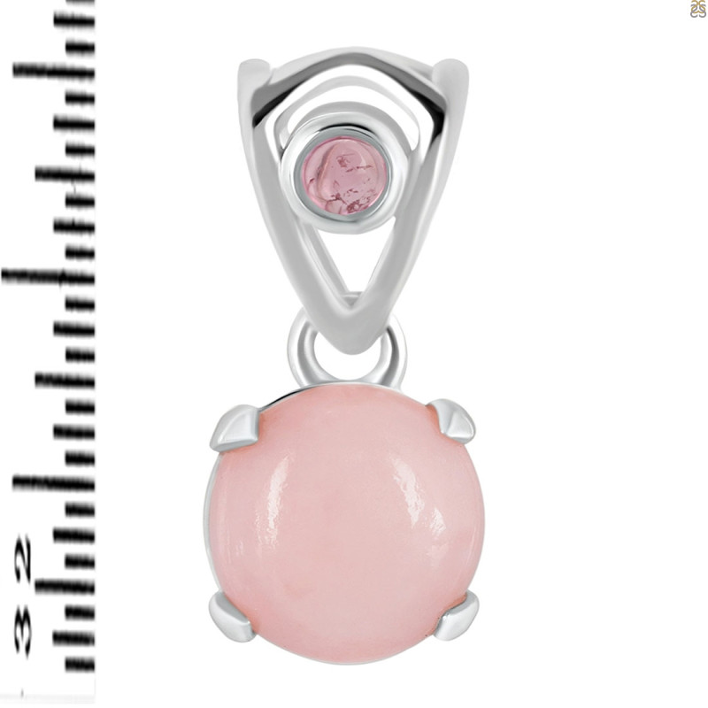 Pink Opal & Tourmaline Pendant PKO-RDP-560-TRM-V-LOOP.