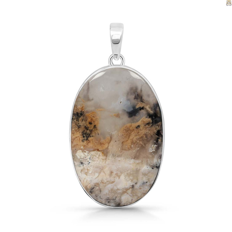 Plume Agate Pendant-SP PLA-1-37