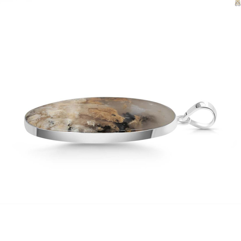 Plume Agate Pendant-SP PLA-1-37