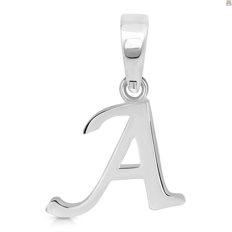 Plain Silver Alphabet A Pendant PS-RDA-105.
