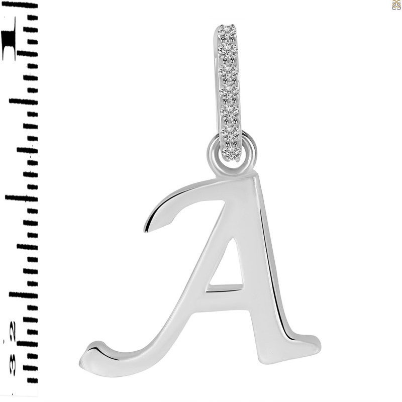 Plain Silver Alphabet A Pendant PS-RDA-131.