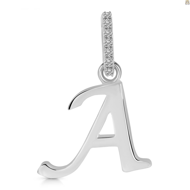Plain Silver Alphabet A Pendant PS-RDA-131.