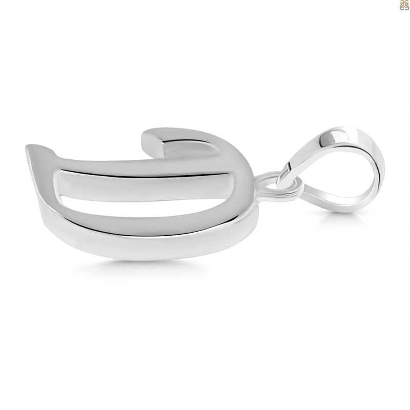 Plain Silver Alphabet D Pendant