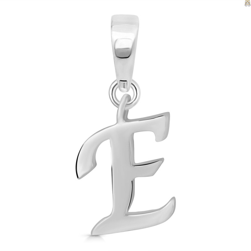 Plain Silver Alphabet E Pendant PS-RDA-109.