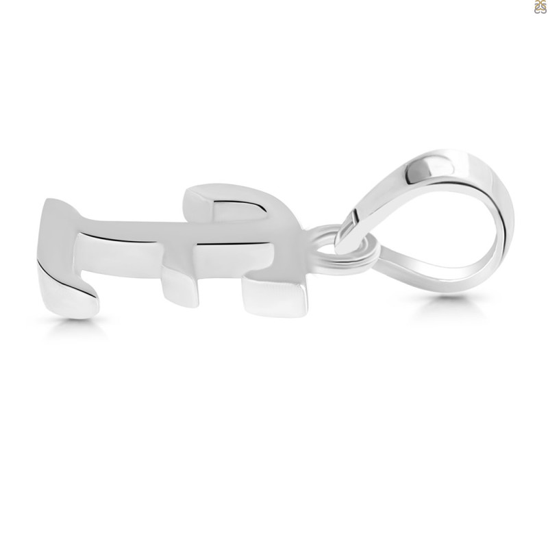 Plain Silver Alphabet E Pendant