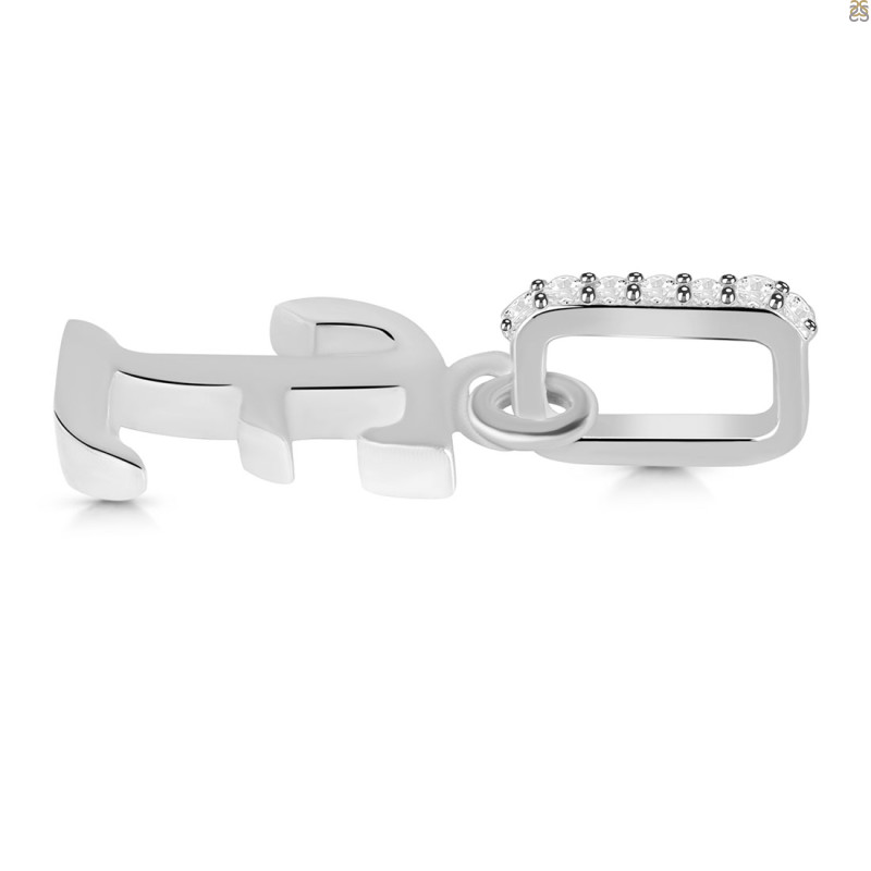 Plain Silver Alphabet E Pendant