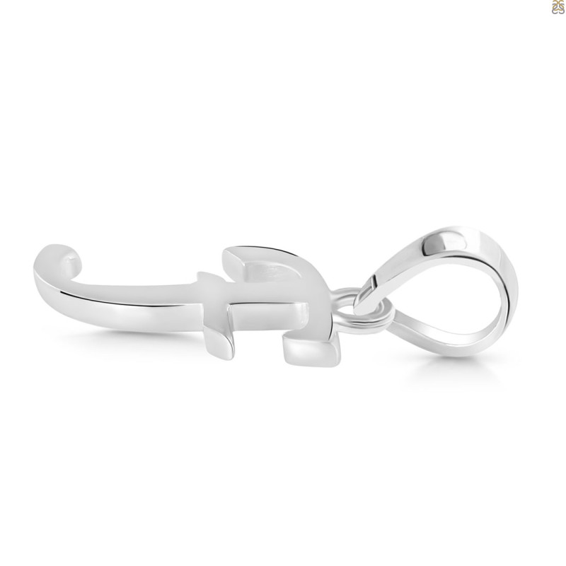 Plain Silver Alphabet F Pendant