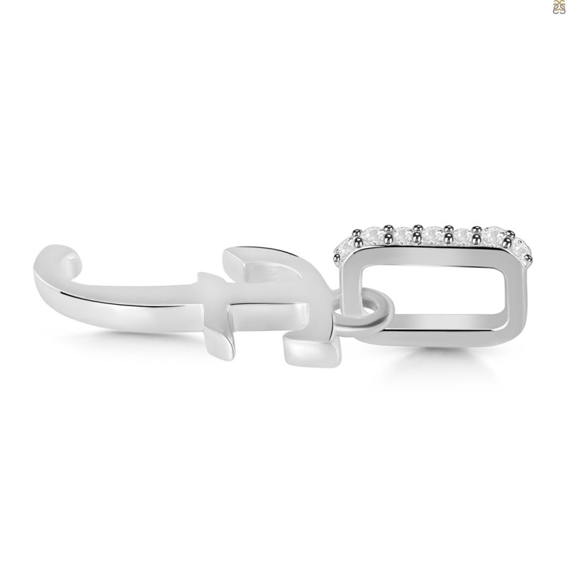 Plain Silver Alphabet F Pendant