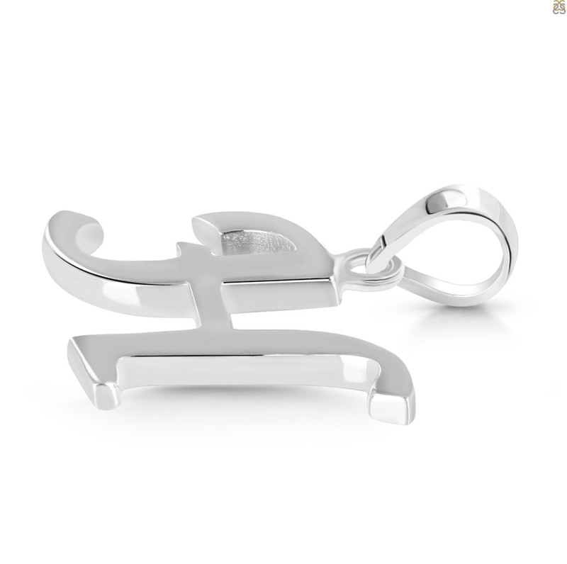 Plain Silver Alphabet H Pendant